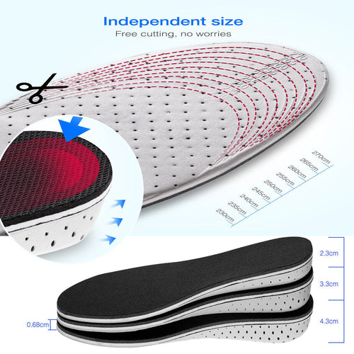 Men Women Invisible Height Increase Insoles Heel Lift Taller Shoe