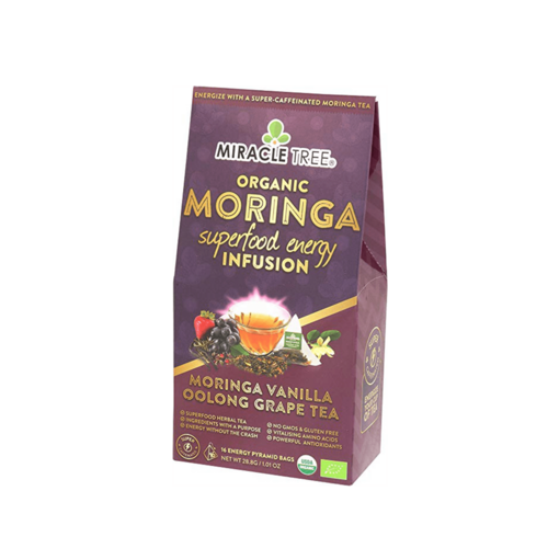 Organic Moringa Energy Tea - Vanilla Oolong Grape - Natural Coffee