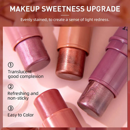 3-in-1 Cream Blush Stick for Cheeks, Lips &amp; Eyes