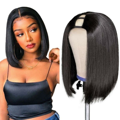 Short Bob U-Part Human Hair Wig – Glueless