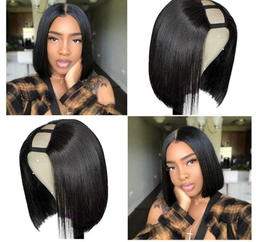Short Bob U-Part Human Hair Wig – Glueless