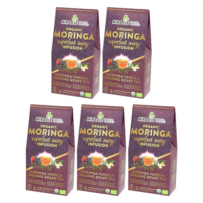 Organic Moringa Energy Tea - Vanilla Oolong Grape - Natural Coffee
